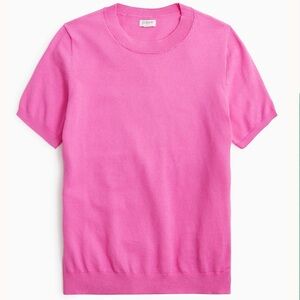 J crew vivid tulip Short-sleeve cotton crewneck sweater
